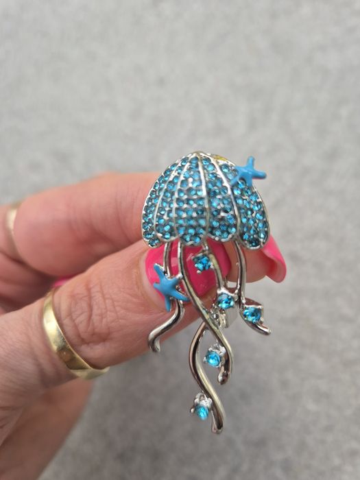 Broszka meduza niebieska