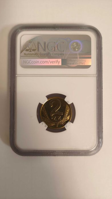 Moneta 2 złote 1985 PRL GRADING NGC MS64 UNC