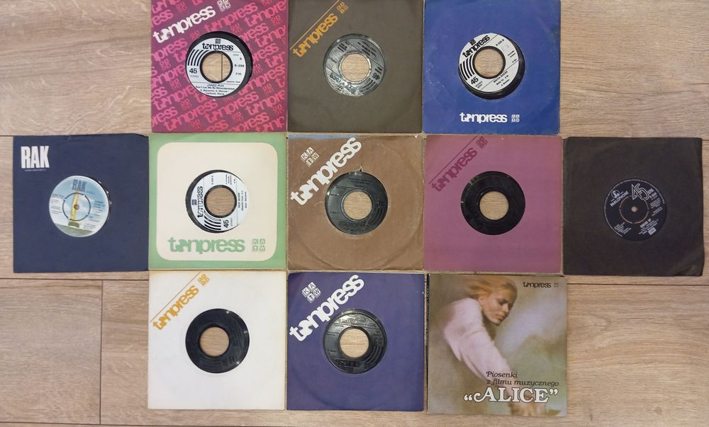 Płyty winylowe single 7 cali 12 szt od EX+ do NM komplet