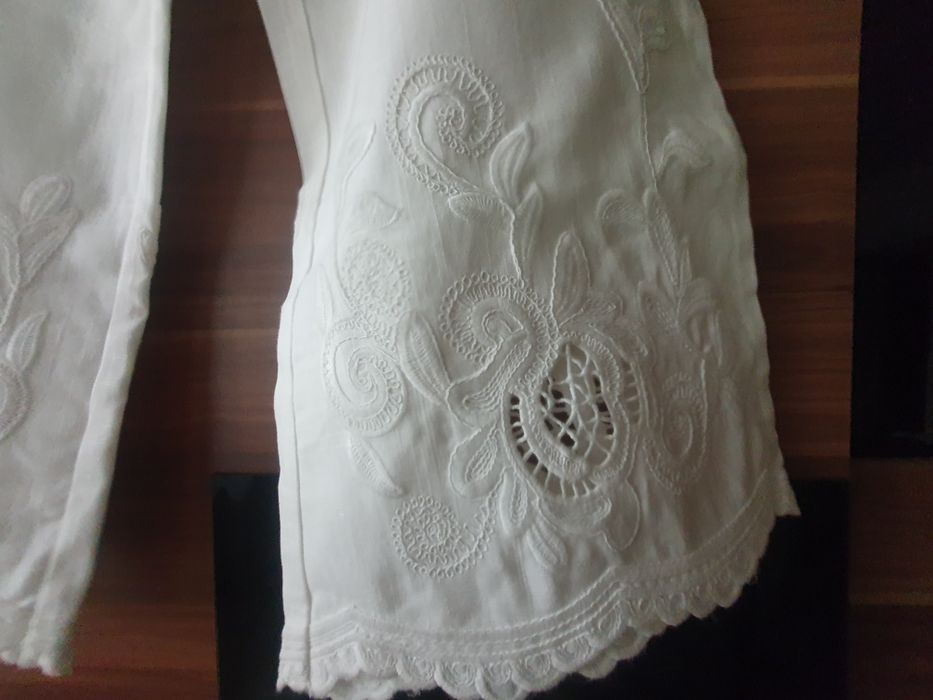 Lniane spodnie biale Reserved 38