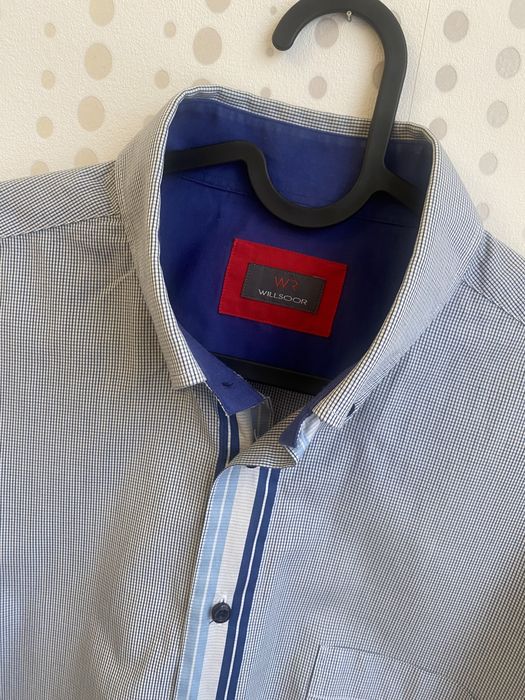 Koszula męska elegancka drobna kratka Willsoor roz L