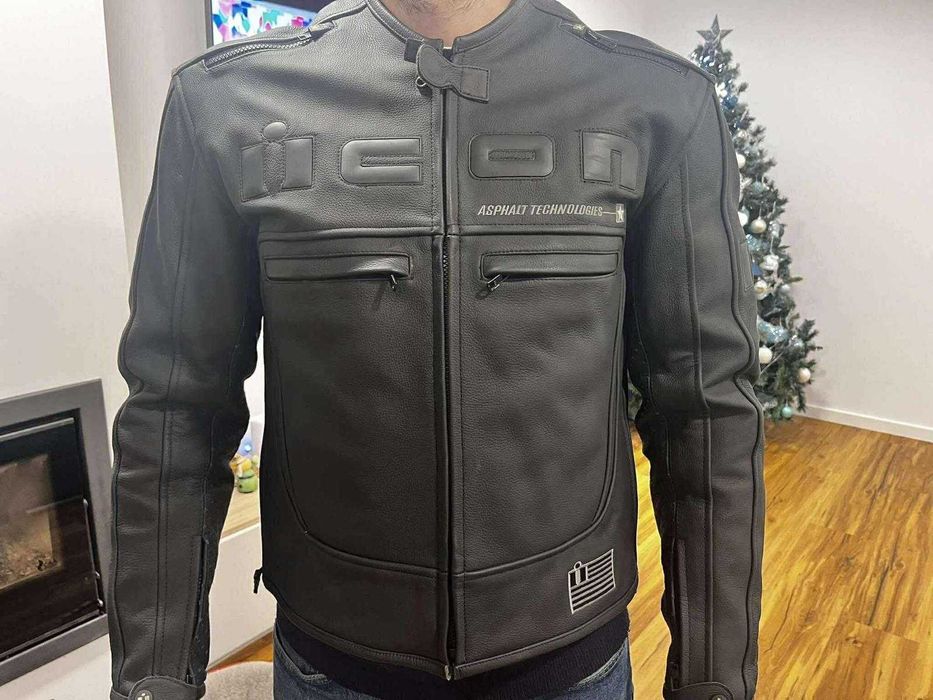 Casaco ICON em Pele com proteções MOTO - excelente estado