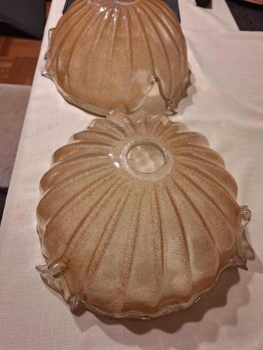 Klosze szklane 2 sztuki kolor miodowy