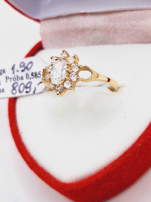 Śliczny Złoty Pierścionek pr.585 (14K)  NOWY!