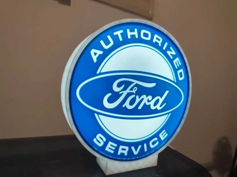 Lightbox Luminaria decorativa Ford service cx branca