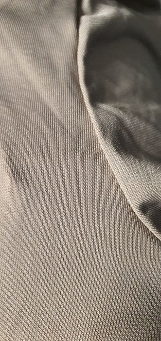Bluzka top basic dopasowana beżowa marszczona wiązana 2w1 dwustronna