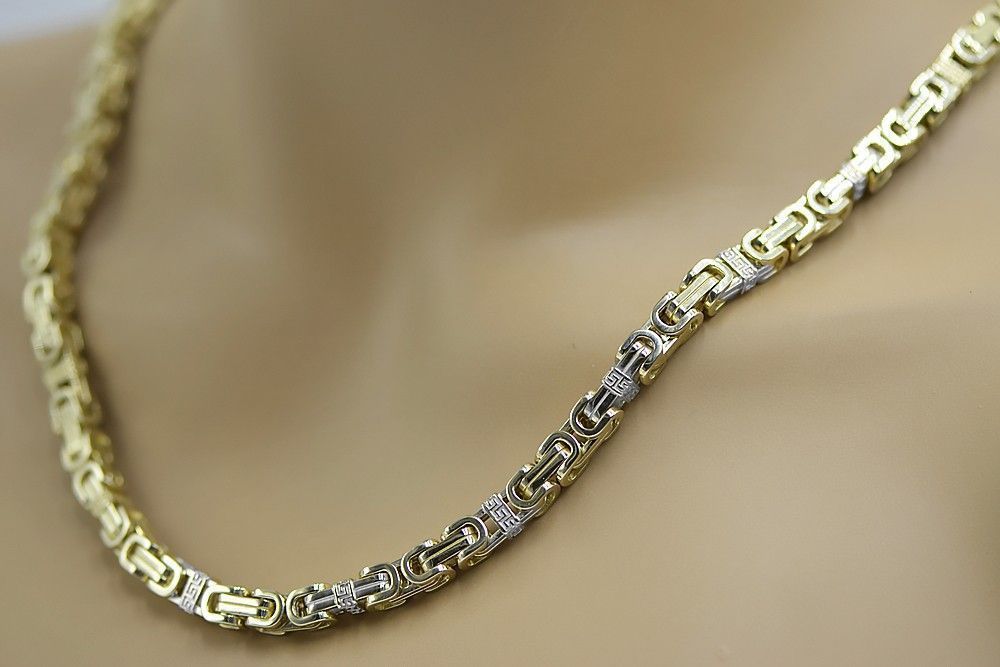 Piękny łańcuszek 14k 585 Królewski Bizantyjski Excellent cc097yw K