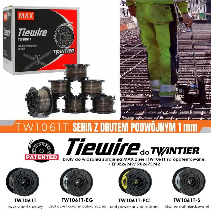 MOCNA Wiązarka do zbrojeń MAX RB401T-E pionowa do zbrojenia prętów FV,