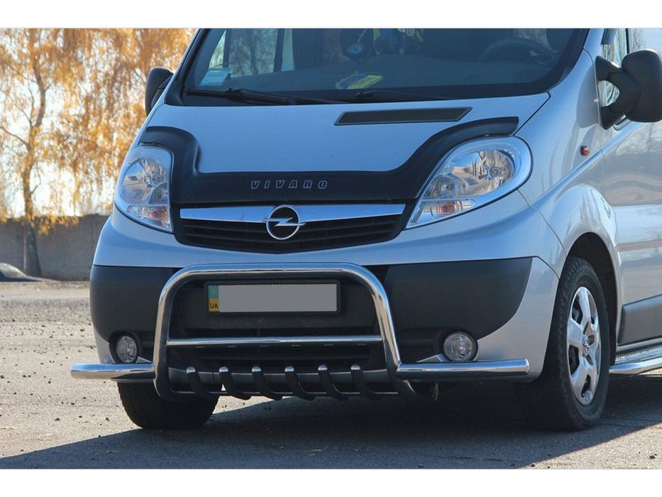 Renault Trafic 2001-2015 рр. Кенгурятник з вусами (нерж.)