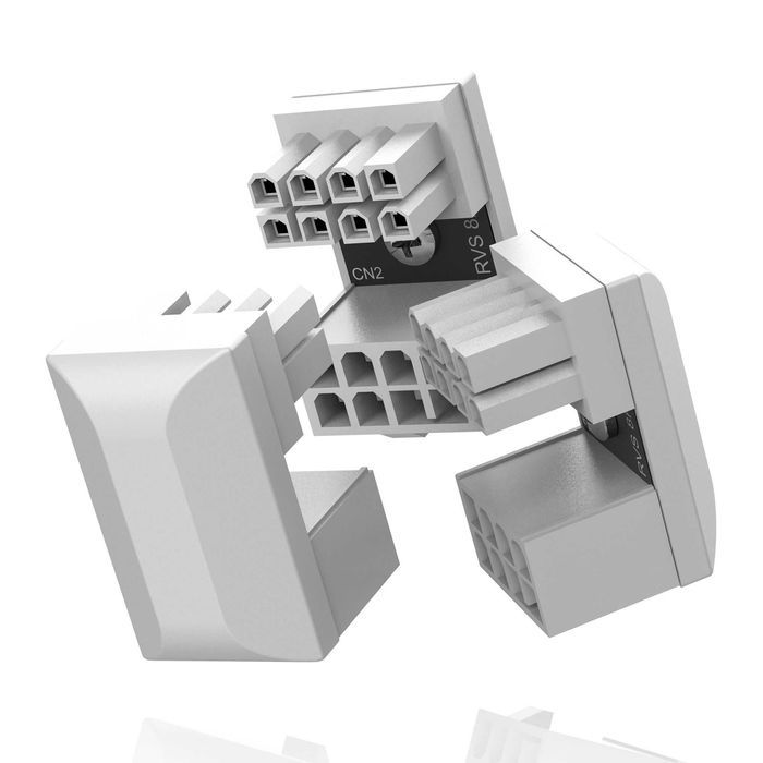 Adapter PCI-E 8 PIN 180° RVS Biały 2 szt. EZDIY-FAB RTX 3080 RX 7800 XT