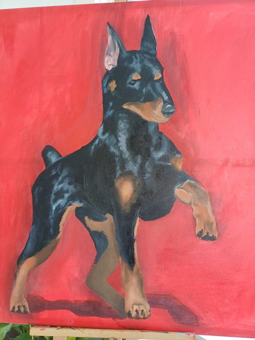 Quadro 1m x 1m - Pintura a óleo original "Presença e Nobreza"