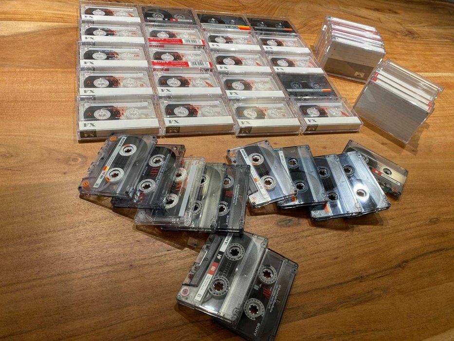 30 cassetes de gravação de áudio, novas.