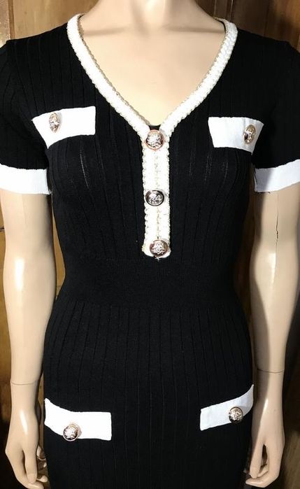 Платье в рубчик,вязанное,олд мани,old money