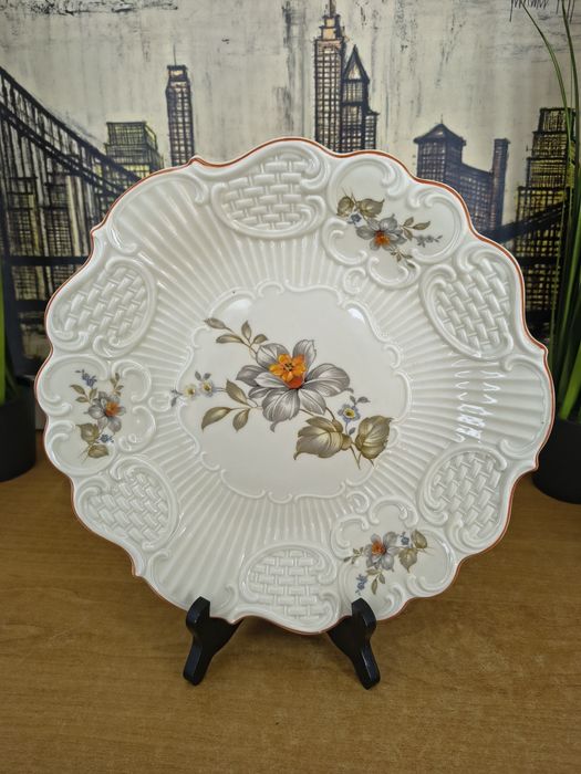 Zabytkowa porcelanowa patera SILESIA – Ø 30 cm – piękna dekoracja