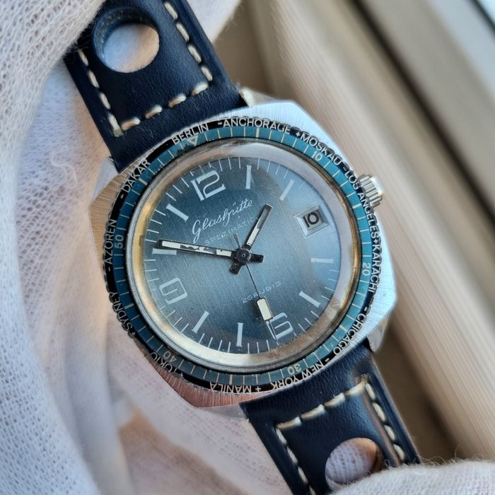 Zegarek Męski 37 mm !GUB Glashutte Spezimatic WORLD TIME lata 60
