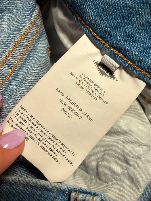 Jeansy BALL postrzępionym dołem a'la vintage 100% cotton high waist 29/32 Baserena jeans