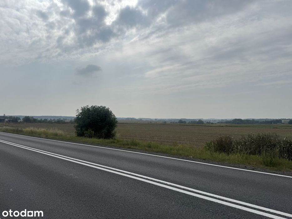 Działka usługowa przy głównej drodze asfaltowej!