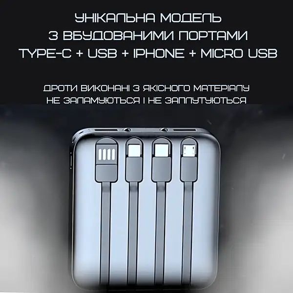 Power bank 20000 mAh 20W, Павер-банк 4 в 1