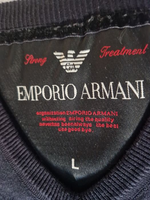Sweter emporio Armani EA7 L w serek granatowy exchange