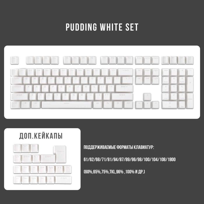 Pudding кейкапы для механических клавиатур пудинг PBT для HyperX Razer