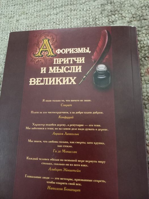 Книга "Афоризмы, мысли и притчи великих".