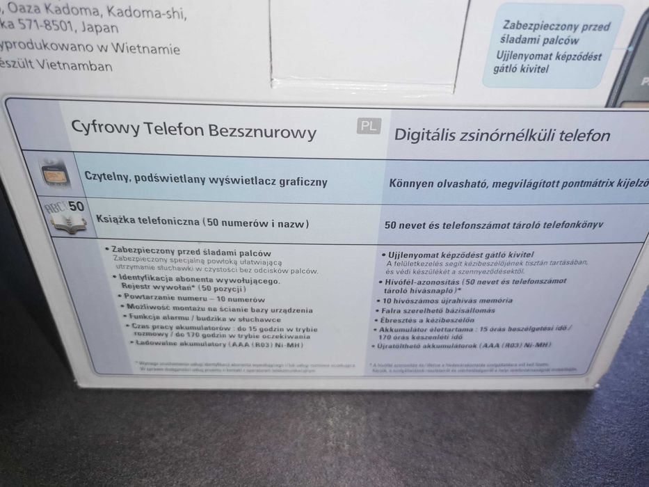 Cyfrowy stacjonarny telefon bezsznurowy Panasonic KX-TG1611