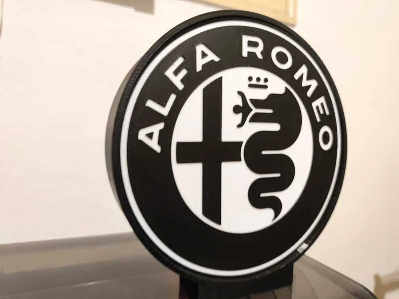 Lightbox Luminaria decorativa Alfa Romeo 2 cores