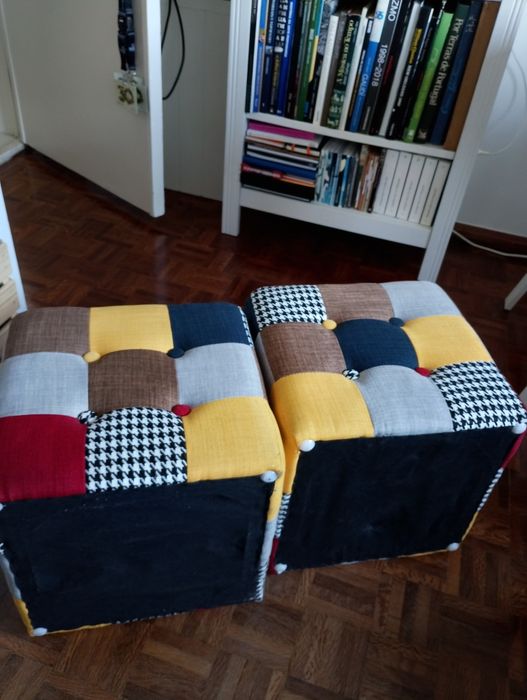 Pufe de Patchwork como novos!!!