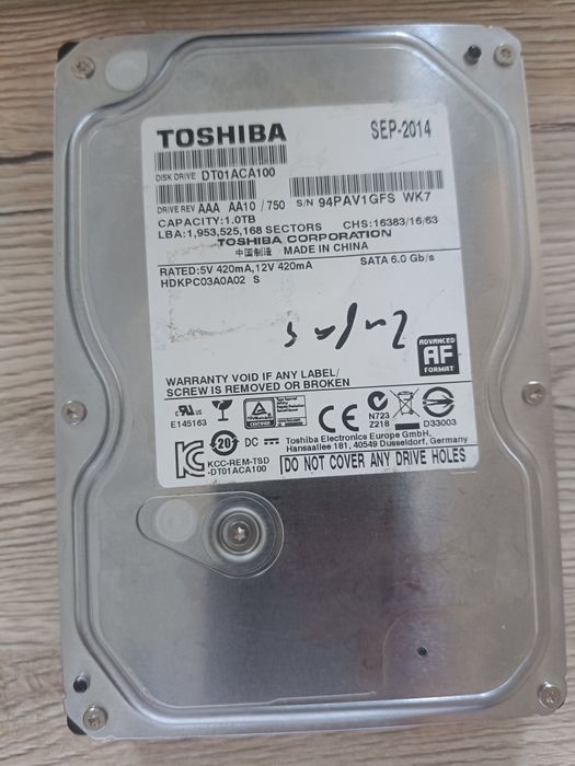 Dysk twardy HDD 1tb Toshiba