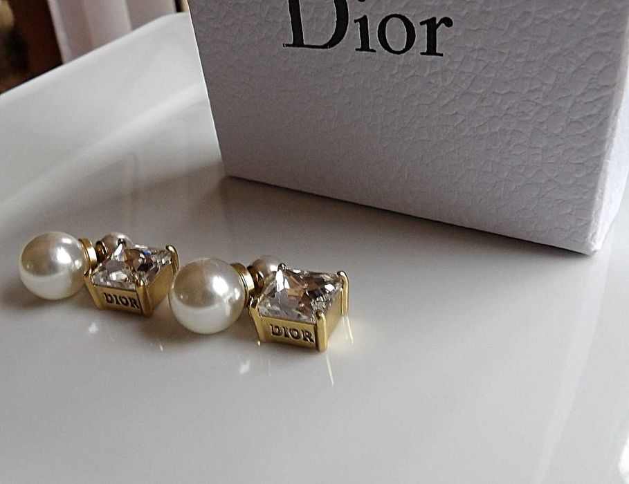 Dior kolczyki perła i kryształ