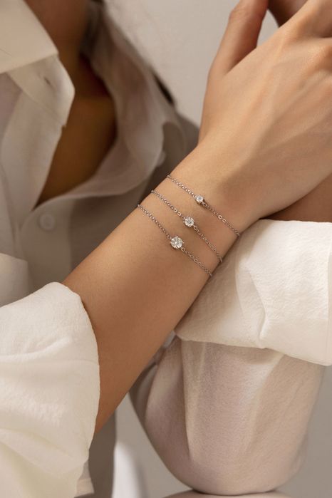 Cрібний браслет з муасанітом 0.1|0.3|0.5 ct “Éliane”