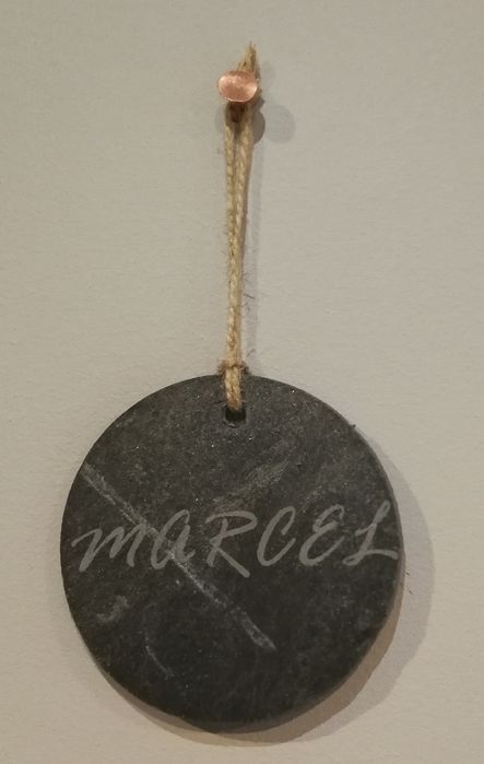 Zawieszka z grawerem łupek naturalny prezent bombki na choinkę