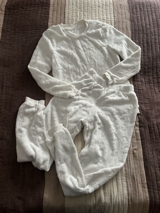 Primark S ciepła biała pluszowa piżama