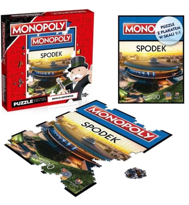 Nowe Puzzle Katowice Spodek Monopoly 1000 elementów puzle prezent