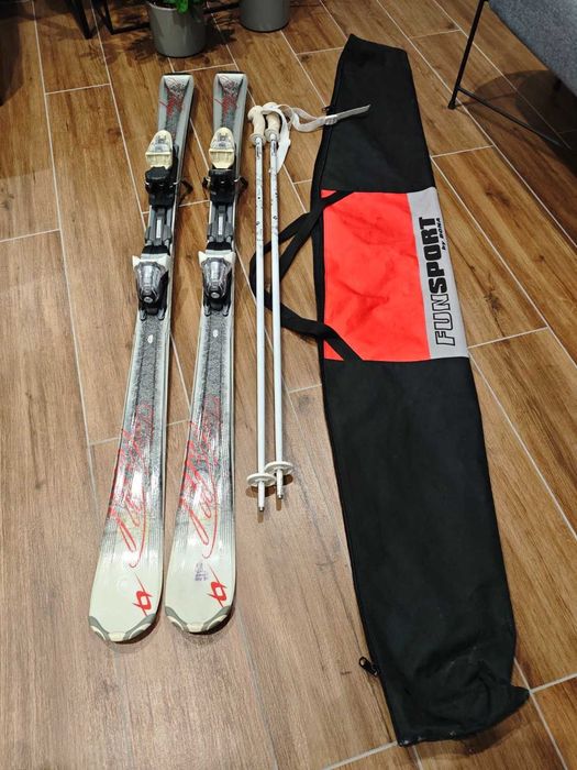 Narty Volkl 153cm + wiązania + kijki