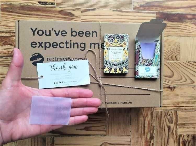 Pocket biodegradable hand soap sheets