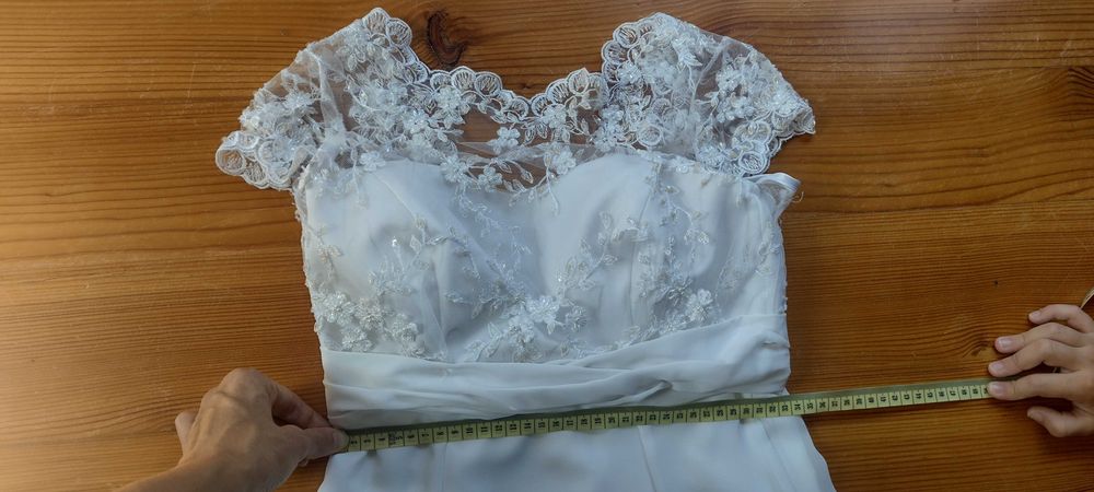 Piękna suknia ślubna długa (koronka) WELON gratis