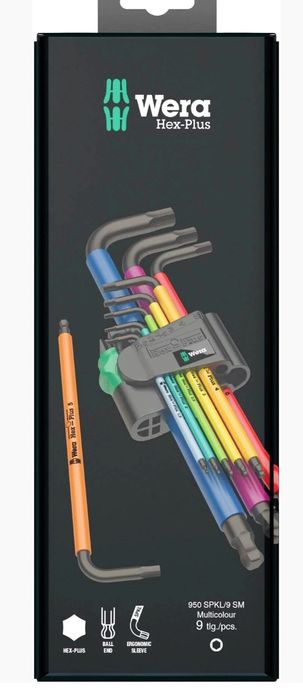 NOWY Zestaw Wera 9 kluczy imbusowych trzpieniowych