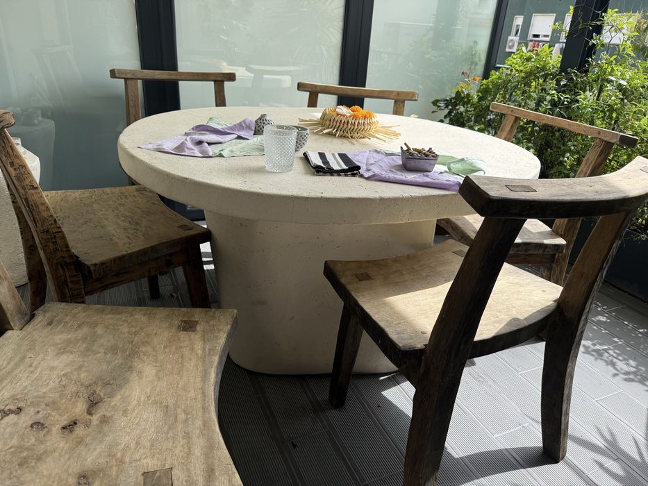 Cadeira Artesanal em Madeira Maciça Tropical | Feita à Mão | Design Espanhol