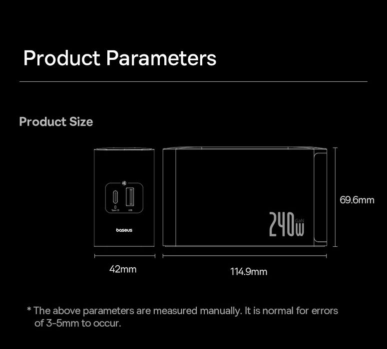 Мережеві зарядні пристрої Baseus GaN 240W, нові