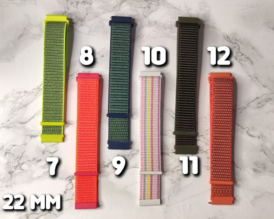 Ремешок нейлоновый на смарт часы Samsung Amazfit 20 22 ремінець
