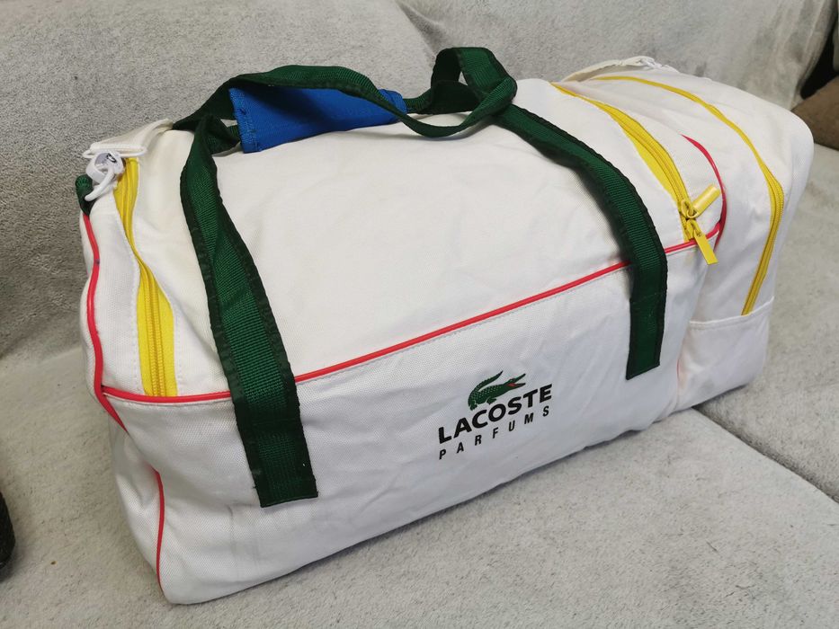 Torba weekendowa Lacoste biala.