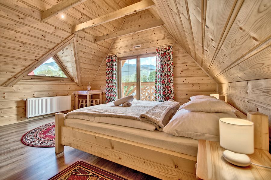 Domki z kominkiem i widokiem na góry Pokoje Noclegi w górach Sauna Spa