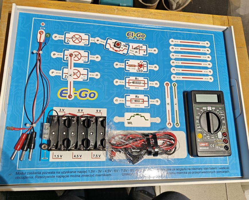 Zestaw do badan z elektroniki dla początkujących,miernik, akcesoria