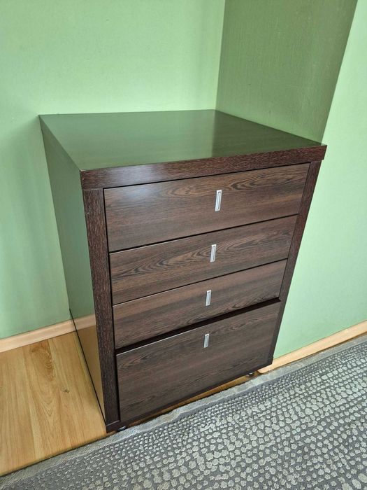 Elegancki komplet mebli salon + jadalnia | Wenge / Ciemny Dąb | Stół, Krzesła, RTV