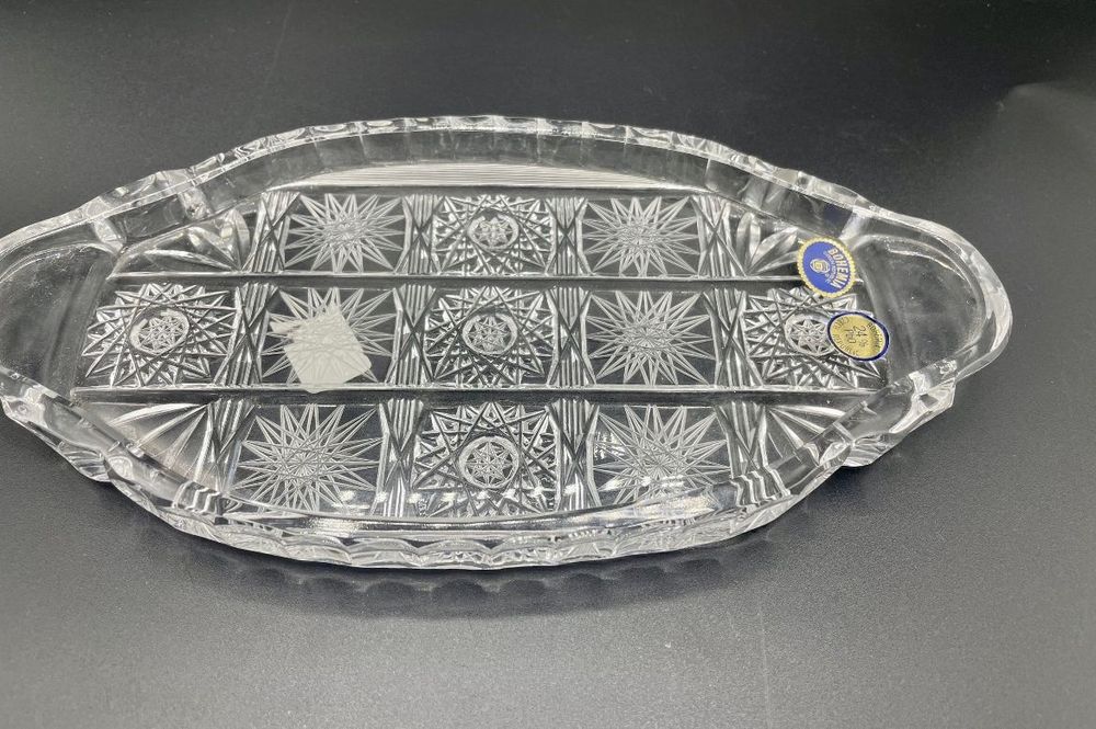 Travessa taça pequena petiscos cristal bohemia