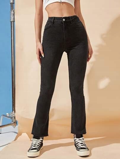 Shein jeansy czarne proste 38 v3h