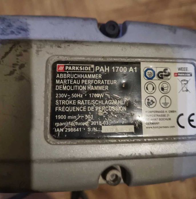 Młot wyburzeniowy Parkside