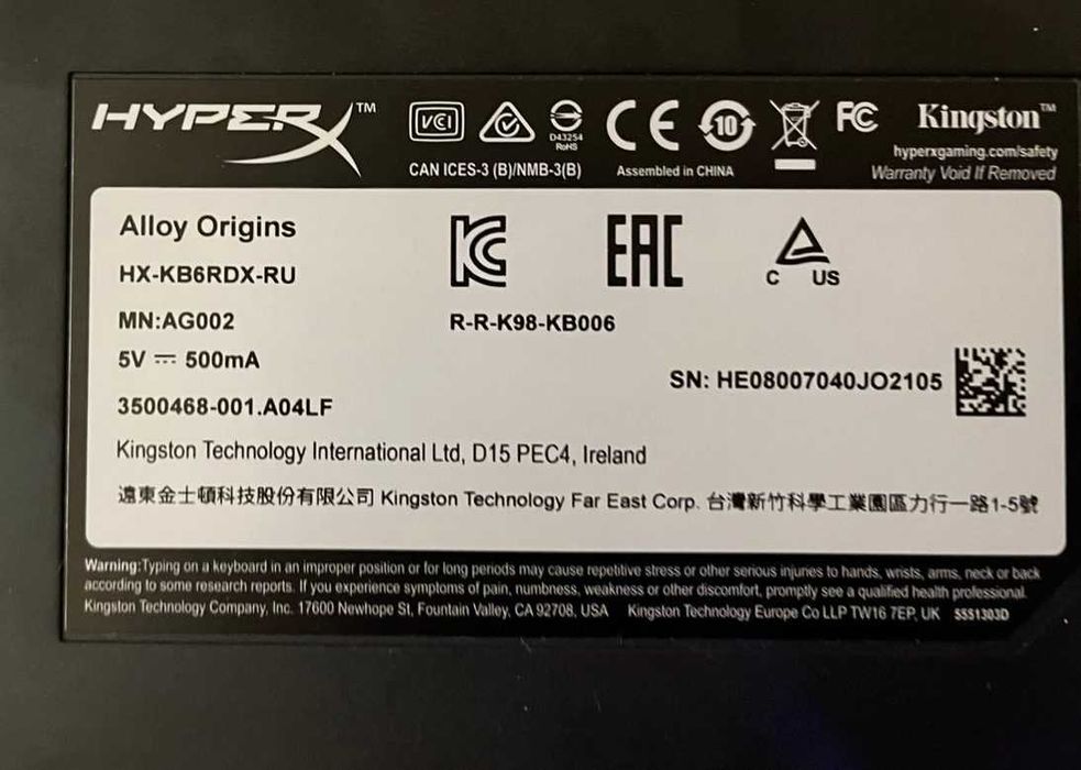 клавіатура HyperX Alloy Origins