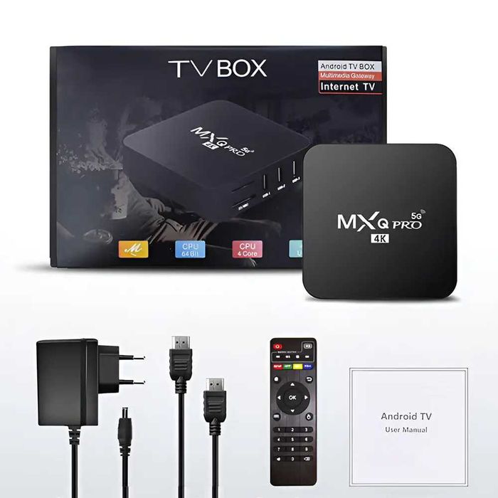 Смарт ТВ приставка MXQ 4K Pro 4GB/64GB, Android 12,
